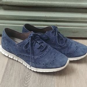 Cole Has Zerogrand Suede Leather Wingtip Shoes 5B